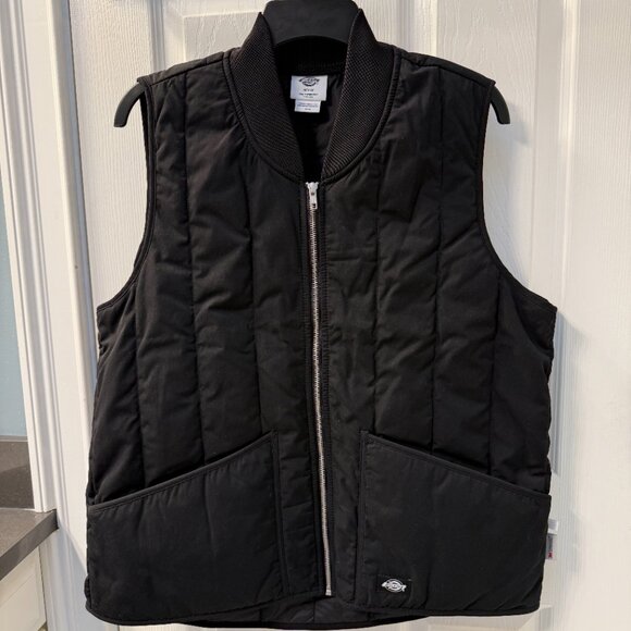 NWOT Dickies Black Quilted Lined Full Zip Work Vest Size Medium - Picture 10 of 10
